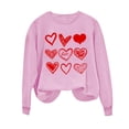 thumbnail image 4 of BLTIBY Valentine's Day Sweatshirts for Women Autumn Spring Crewneck Long Sleeve Funny Love Heart Graphic Valentines Shirts Casual Valentines Pullover Tops 2025 Pink M, 4 of 4