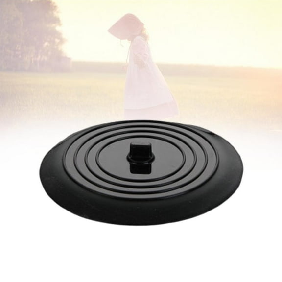 Raindrops Black Silicone Bathroom Drain Plug - , Odor-Free, Leak-Proof Sink and Tub Drain Cover