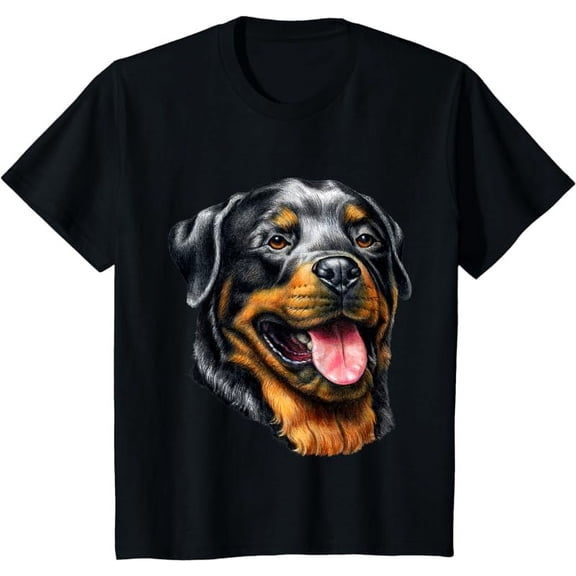 Face Portrait Watercolor Painting Rott Cool Dog Rottweiler T-Shirt