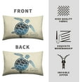 thumbnail image 3 of Sea Turtle Lumbar Pillow Covers Beach Ocean Themed Rectangle Waist Pillowcase 12x20 Navy Blue and Beige Cotton Linen Throw Pillow Covers Set of 2 for Bed Sofa Couch Home Decor, 3 of 6