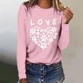 thumbnail image 2 of Women's Graphic Long Sleeve Tops Funny Print Crew Neck Casual Loose Sweatshirts Valentine Day Tee Gift to Ladies(Pink,L), 2 of 5