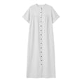 thumbnail image 4 of Bxsruta Womens Maxi Dress Casual Short Sleeve Button Down Shirt Dress Flowy Long Dresses, 4 of 7