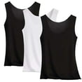 thumbnail image 2 of Tank Tops for Women Summer Sleeveless Top Lightweight Comfortable Loose Casual Vests 3 Packs by Gbobgt Black M, 2 of 3