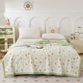 thumbnail image 4 of Aufmer Soft Polyester Summer Cool Quilt Lightweight Washable Thin Quilt Core For Student Bedroom Dormitory And Home Use(Green, 150x200cm), 4 of 6