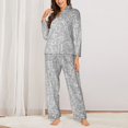 thumbnail image 2 of Bingfone Ensemble de Pyjama pour Femmes à Imprimé Mosaïque Argenté, Pyjama de Détente à Manches Longues - Très Grand, 2 of 7