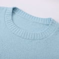 thumbnail image 6 of UJNDER Women's Oversized Sweater Crewneck Long Sleeve Fuzzy Knit Warm Pullover Sweater Top Oversized Sweaters for Women Sky Blue S, 6 of 6