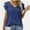 Navy blue, variant on Womens Causual V Neck Short Sleeve Shirts Loose Tops Office Business Casual Blouses Dressy Shirts
