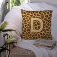 thumbnail image 3 of Carolines Treasures CJ1025-DPW1414 Letter D Initial Monogram - Giraffe Fabric Decorative Pillow, 14Hx14W, multicolor, 3 of 4