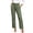 Army Green, variant on Women Pants Straight Leg Tailored Fit Elastic Waist Pockets Office Business Casual Work Slacks Trousers Bottoms