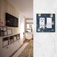 thumbnail image 5 of Yayeee Rocker Switch Wall Plate 3-Gang 6.5"x4.6" Home Decorative Outlet Cover, Blue Fireflies Pattern, 5 of 6