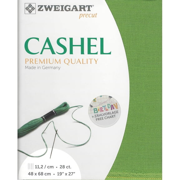 Precut Zweigart Cashel 28 count Grass Green 3281/6130