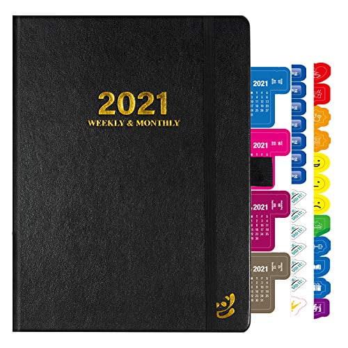 2019 Planner A5 Premium Thick Weekly & Monthly Planner with Calendar Stickers 