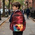 thumbnail image 6 of FUIALDOLG Flame Soccer Design Book Bag with Multi-Pocket Lightweight Bookbag, Durable 17 Inch School Bag for Kindergarten Back to School Daily Use, 6 of 9