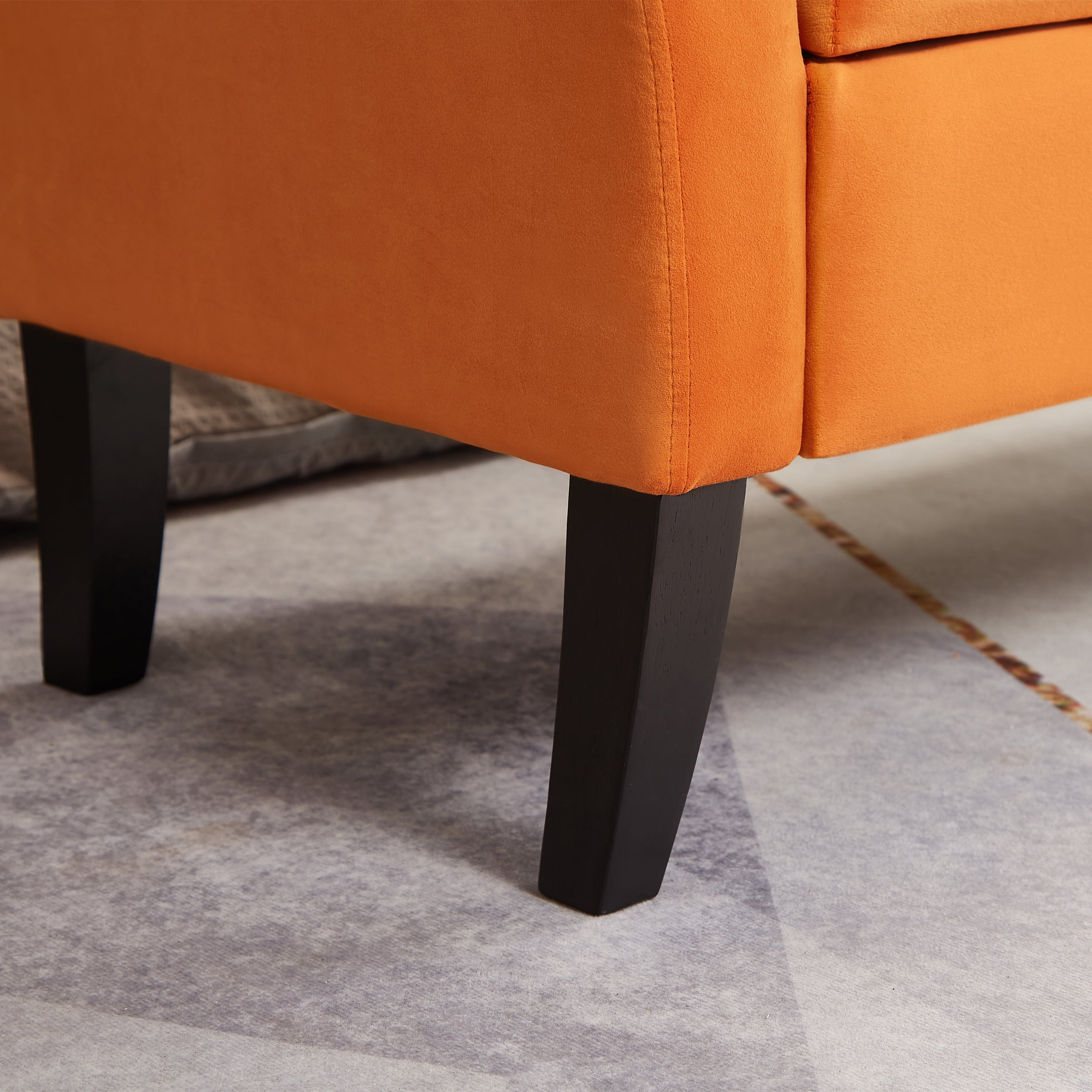 Miniyam 51.5" Tufted Storage Bench for Bedroom or Hallway, Orange