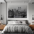 thumbnail image 5 of Wall Art Canvas Print Poster Black And White City Night Scene Canvas Painting Modern Oil Painting Contemporary Artwork for Home Decoration Office Kitchen Wall Decor (Set of 1 Framed, 08x12inch), 5 of 6