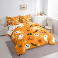 thumbnail image 3 of Manfei Cute Ghost Pumpkin Twin Bedding Sets 7-Piece,Happy Halloween Bats Bedding Comforter Set,Orange White Black Sheet Sets For Girls Teens,Luxury Bedroom Decor Reversible, 3 of 8