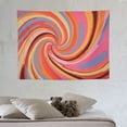 thumbnail image 4 of ONETECH  Abstract Swirl Retro Tapestry for Bedroom, 60s 70s 80s Vintage Yellow Tapestry Wall Hanging Poster, Aesthetic Trippy Boho Spiritual Tapestries Blanket College Dorm Decor, 4 of 7