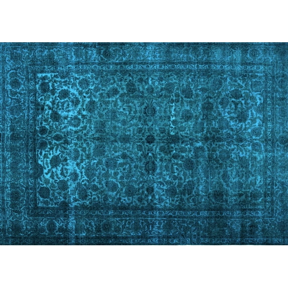 Ahgly Company Indoor Rectangle Abstract Light Blue Contemporary Area Rugs, 2' x 3'