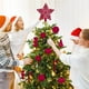 thumbnail image 5 of Juego de 24 bolas navideñas flocadas con formas irregulares y estrella para la punta del árbol. Adornos navideños para exteriores. Decoración navideña., 5 of 6