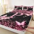 thumbnail image 4 of Manfei Cartoon Initial P Queen Sheets,Kawaii Bling Print Queen Sheet Sets,Pink,4-Piece, 4 of 6
