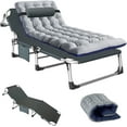 SLSY 4Fold Sleeping Cots with 2 Sided Mattress & Pillow, Folding