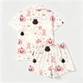 thumbnail image 6 of Womens Pajama Sets Satin Cozy Funny Pumpkin Print Fall Short‑Sleeve Halloween Pajamas for Women Set, 6 of 7