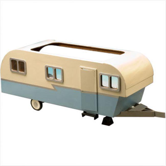 Greenleaf 9311 9'' x 23'' x 8'' White Blue Wood Trailer Doll House Kit