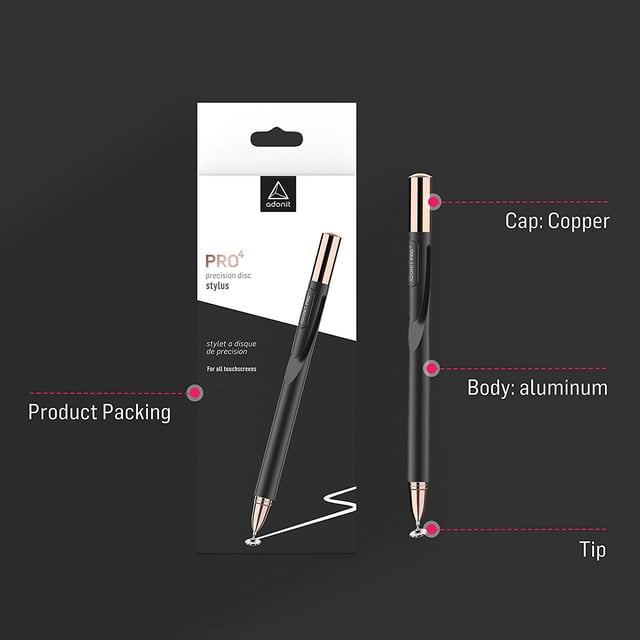 Lápiz óptico capacitivo de lujo Adonit Pro 4 Negro