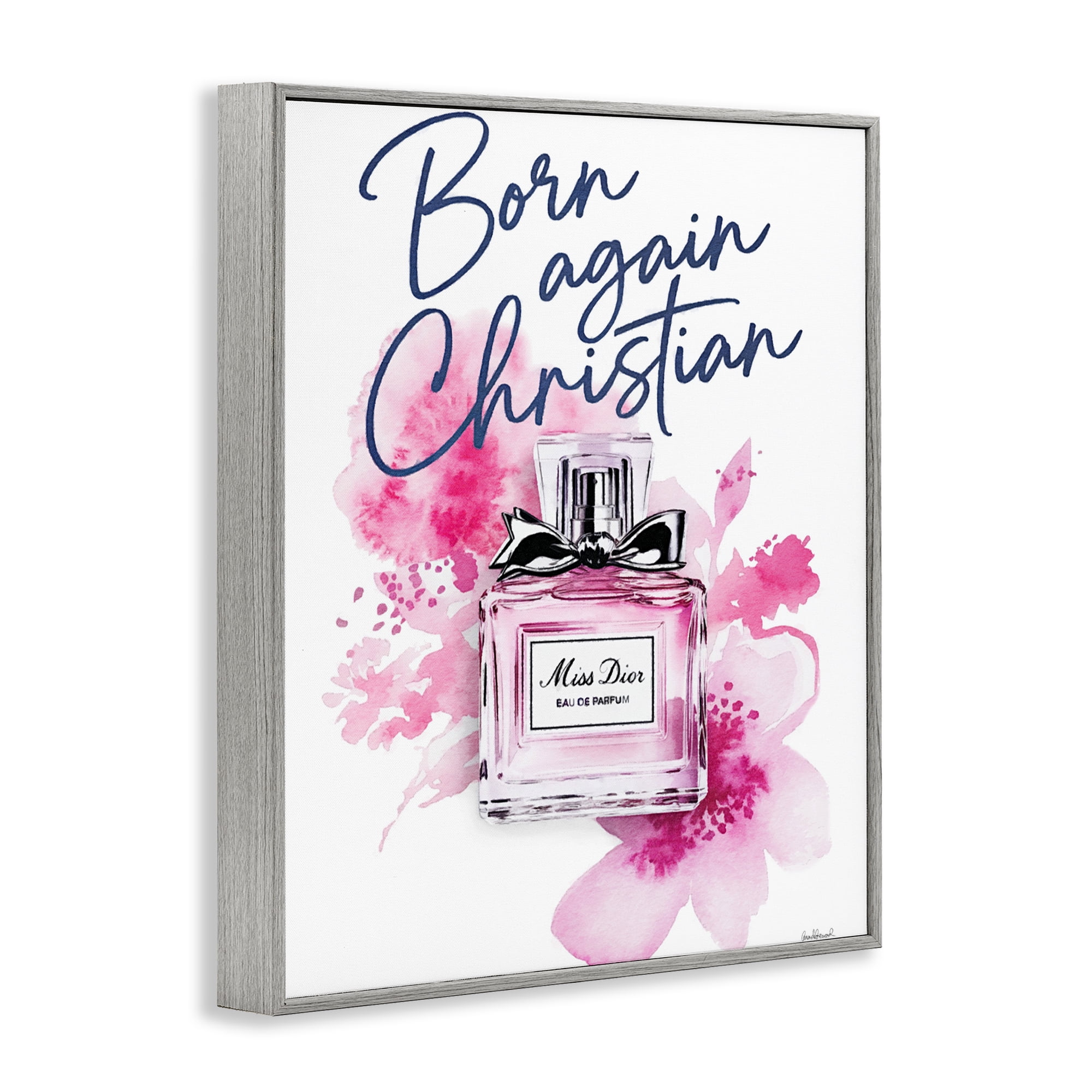 Born Again Christian with Fragrance Gray Framed Giclee Art, design by Amanda Greenwood