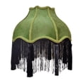 thumbnail image 3 of Pantalla de lámpara de terciopelo con forma de campana, estilo romántico, con borlas y flecos, ideal para decoración de lámparas de pie y de noche A, 3 of 8