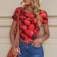 thumbnail image 4 of Goofa Strawberry Red Printed Women Rash Guard Short Sleeve,Tummy control Swimsuit Surfing Swimsuit Bathing Suit One Piece Swimsuit UPF 50-, 4 of 9
