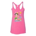 thumbnail image 2 of Wild Bobby Betty Boop Island Girl Paradise Betty Boop Tri-Blend Racerback Tank Top, Vintage Pink, X-Large, 2 of 5