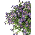 thumbnail image 2 of ZOELNIC 6 PCS Outdoor Artificial Plant Flower UV Resistant Fake Stems Plants, Faux Shrubs Outdoor Greenery Plastic Plants for Outside Garden Porch Window Home Wedding Farmhouse Patio Decor, Purple, 2 of 8