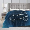 thumbnail image 4 of Kll Fleece Blanket Plush Throw Blanket Cat Sketch,Soft Fuzzy Cozy Flannel Blanket For Couch Sofa Bed.(50"X40"), 4 of 9