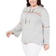 thumbnail image 1 of Style & Co. Suéter con capucha bordado para mujer, gris, 2X, 1 of 1