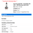 thumbnail image 2 of Front Fog Light Bulb - Compatible with 2003 - 2006 Mercedes-Benz S430 2004 2005, 2 of 2