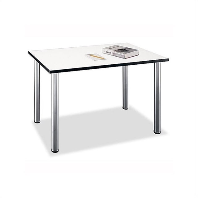 Bush Business Furniture Aspen Tables 48W x 28.5D Rectangle Table in White Spectrum