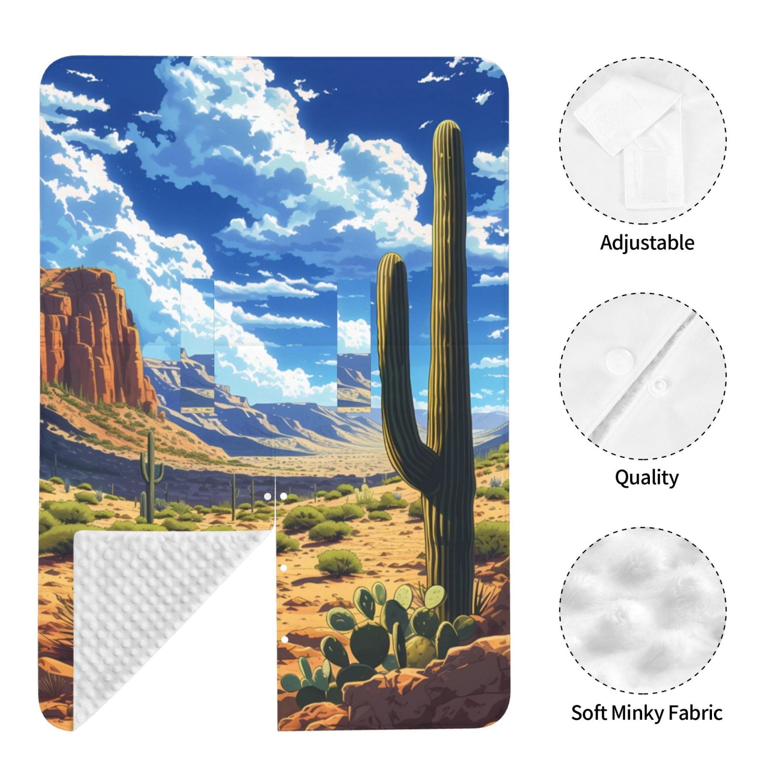 Naloa Western Desert Cactus Baby Car Seat Cover, Breathable Baby Carrier Cover, Multiuse Baby Carrier Cover & Nursing Breastfeeding Cover
