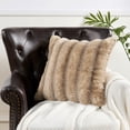 thumbnail image 4 of Home Soft Things Thick Stripe Faux Fur Pillow Covers, 1 piece, 20"x20", Brown, 4 of 8
