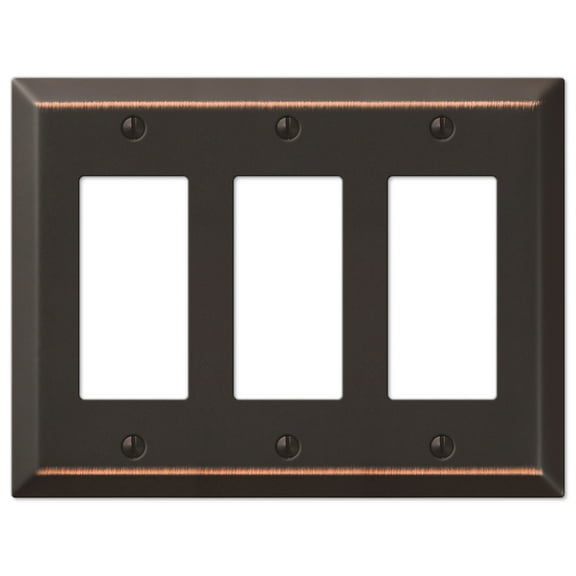 Three GFCI Rocker Wall Switch Plate - Oil Rubbed Bronze