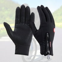 COSMOBETTY 1 Pair Driving Gloves Men Winter Warm Riding Gloves Black Polyester Touch Screen Compatible Anti Slip Medium