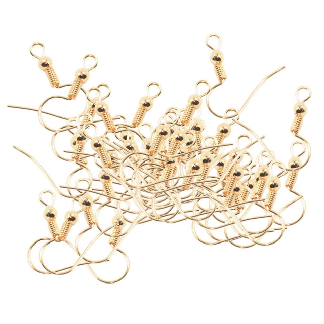 50 Piezas Alambre Francés Baoblaze para Pendientes Anzuelos de Pescado Bobina de Alambre DIY Oro