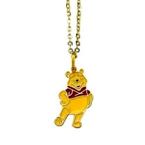 Winnie The Pooh Standing Necklace Enamel Metal Cartoon Pendant
