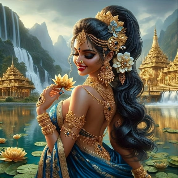 Diamond Painting Kits for Adults Indian Beauty Full Drill DIY Diamond Art for Adults Beginners Picture Art Crystal Painting for Home Wall Decor