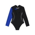 thumbnail image 6 of ZDHoor Kids Girls Basic Turtleneck Long Sleeve Leotard Gymnastics Ballet Dancewear for Toddler Blue 10, 6 of 7