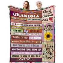 Grandma Gifts Blanket, Gifts for Grandma Birthday,Happy Birthday Grandma Grandmother Gifts, Best Grandma Gifts, Grandma Gifts Ideas for Mothers Day Christmas Throw 60"x50"