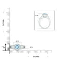 thumbnail image 4 of Angara Natural 0.72 Ct. Aquamarine with Diamond Halo Ring in 14K White Gold for Women (Ring Size: 11.5), 4 of 9