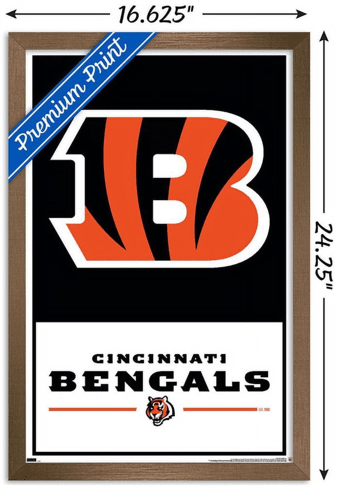 NFL Cincinnati Bengals - Logo 21 Wall Poster, 14.725" x 22.375", Framed