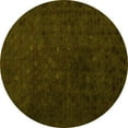 thumbnail image 1 of Ahgly Company Machine Washable Indoor Round Abstract Yellow Modern Area Rugs, 8' Round, 1 of 4