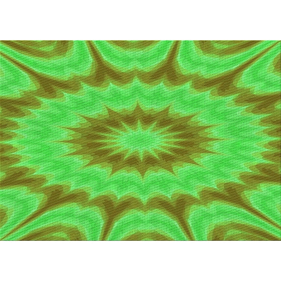 Ahgly Company Machine Washable Indoor Rectangle Transitional Neon Green Area Rugs, 8' x 12'